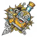 Rum bottle abstinent tattoo design idea