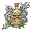 Rum bottle abstinent tattoo design idea
