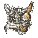 Rum bottle abstinent tattoo design idea