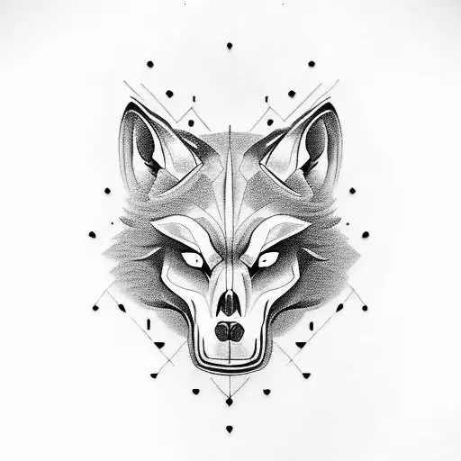 Christianity wolf skull family tattoo design idea