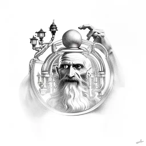 Diogenes holding a lamp tattoo design idea