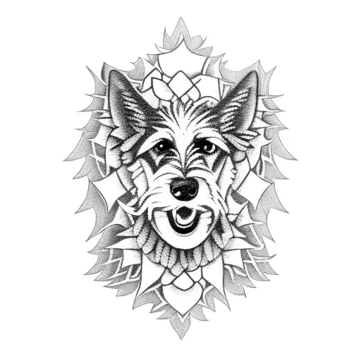 beeswing and Irish wolfhound tattoo design idea