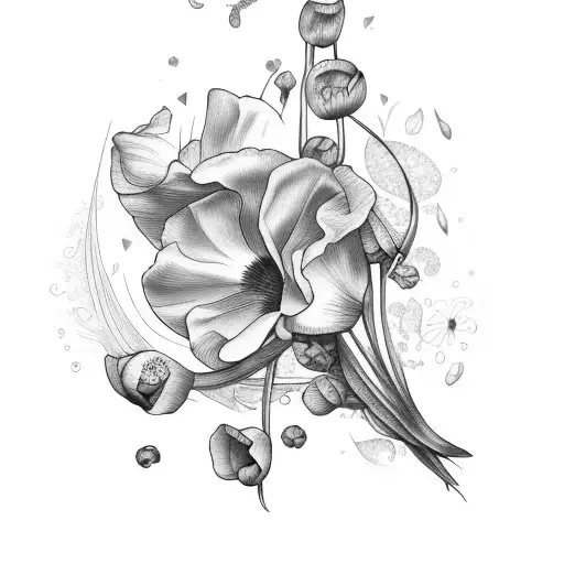 Sweet pea tattoo design idea