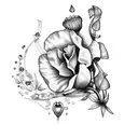 Sweet pea tattoo design idea