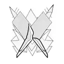 scissors cutting paper plane road minimal tattoo design idea