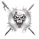 Grim Reaper with sword eyes asserting dominance tattoo design idea