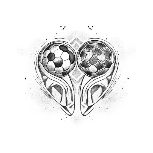 amor por el balón de fútbol tattoo design idea
