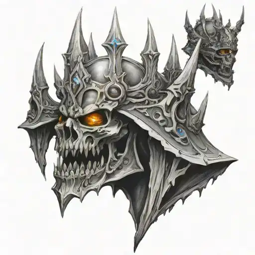 world of warcraft the lich king crown tattoo design idea