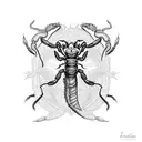 Scorpion with dragons and flowers tattoo design idea