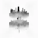 Chicago and New York city skylines  tattoo design idea