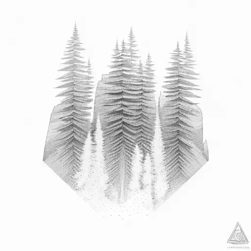 Geometric style with glacier National park, Yosemite, and empty roads through Montana  tattoo design idea