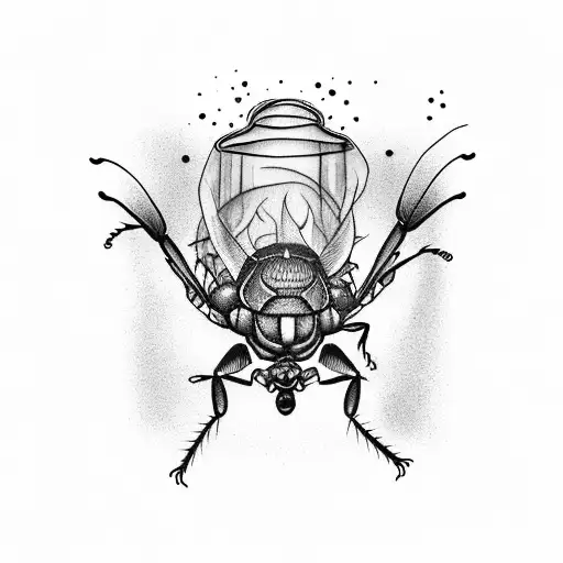 three fireflies tattoo design idea