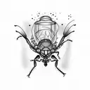 three fireflies tattoo design idea
