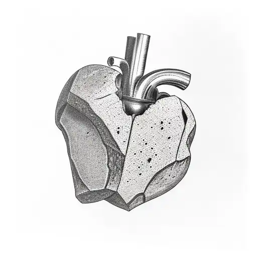 stone heart  tattoo design idea
