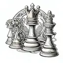 king chess piece  tattoo design idea