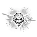 alien abducting brain tattoo design idea