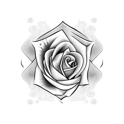  roses and fire tattoo design idea