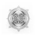 A sketch style tattoo of a yin yang symbol made up of binary code, representing the balance between programming and spirituality tattoo design idea