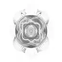 A sketch style tattoo of a yin yang symbol made up of binary code, representing the balance between programming and spirituality tattoo design idea