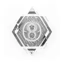 A sketch style tattoo of a yin yang symbol made up of binary code, representing the balance between programming and spirituality tattoo design idea