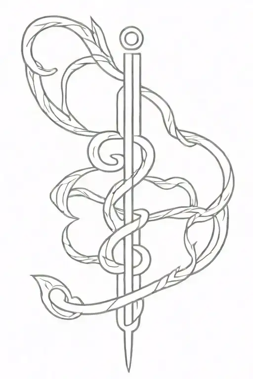caduceus Hermes staff tattoo design idea