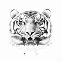 tiger with rose tattoo design idea