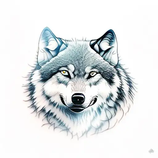 mother and son wolf  tattoo design idea