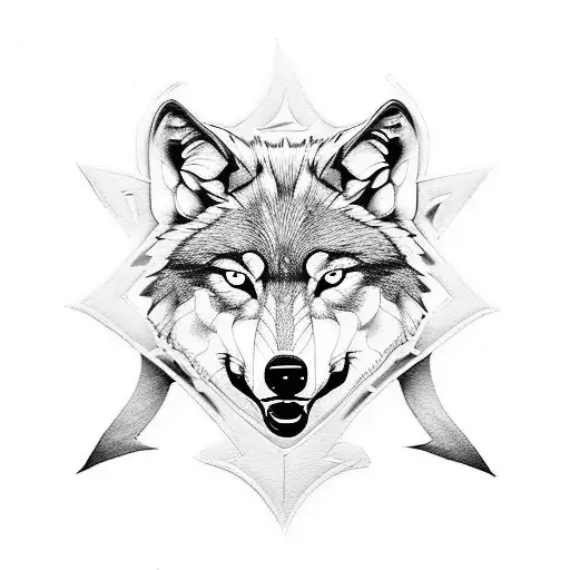 Wolf with "semper paratus" tattoo design idea
