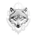 Wolf with "semper paratus" tattoo design idea