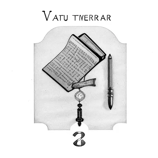 vintage mirror, book,letter, typewriter tattoo design idea
