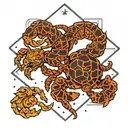 leo and scorpio constellation together symbolizing tattoo design idea