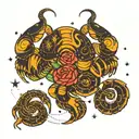 leo and scorpio constellation together symbolizing tattoo design idea