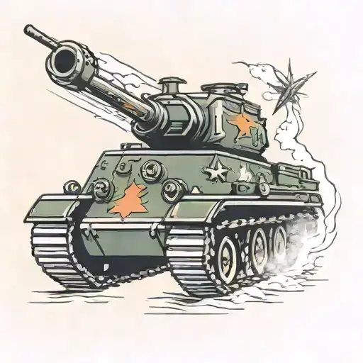 army tank tattoo design idea