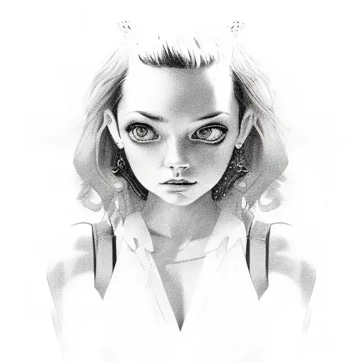 A portrait of Andrea, Damian, Sofia, Monica, and Antonia in a collage style tattoo design idea