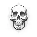 calavera con casco tattoo design idea