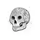 calavera con casco tattoo design idea