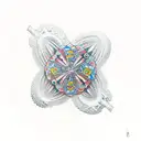 sand dollar with tent and achor tattoo design idea