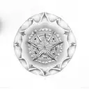 sand dollar camping  tattoo design idea