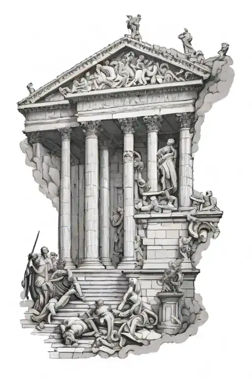 spqr coliseum where you come see vici half sleeve tattoo design idea