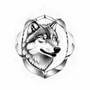 Combine a wolf, a soccer ball, and musical notes into a unique design tattoo design idea