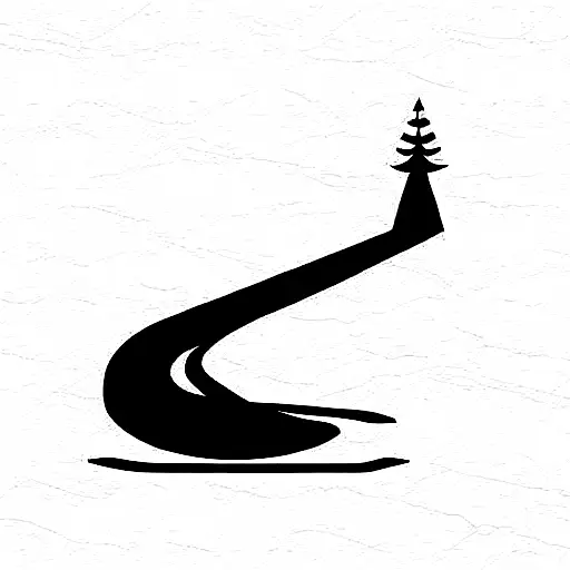 park, lake and initial D  tattoo design idea