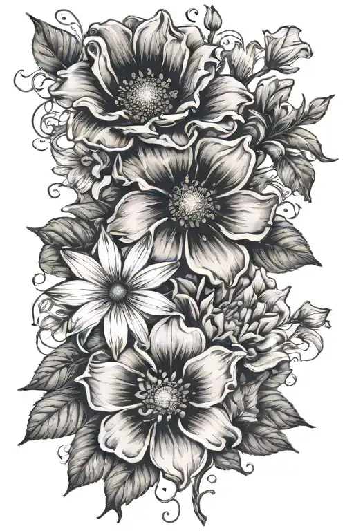 flower saying she gave me life tattoo design idea
