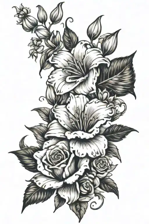 flower saying she gave me life intertwined tattoo design idea