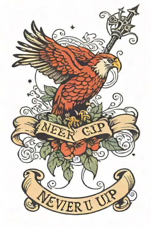 Never give up tattoo design idea