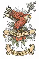 Never give up tattoo design idea