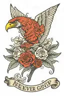 Never give up tattoo design idea