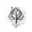 Sword with never give up tattoo design idea