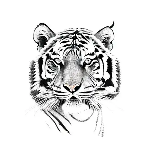 full body tiger on a spine tattoo design idea