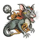 Rat and dragon tattoo design idea