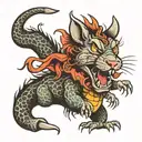 Rat and dragon tattoo design idea